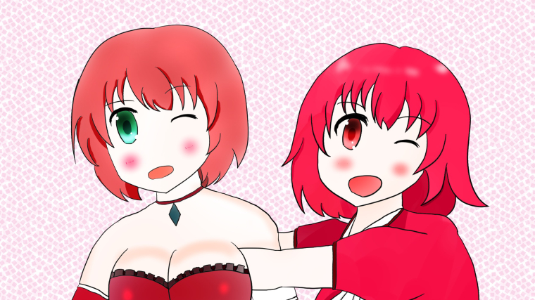 【花騎士イラスト】サルビアとチェリーセージ(じゃぶマイ8)